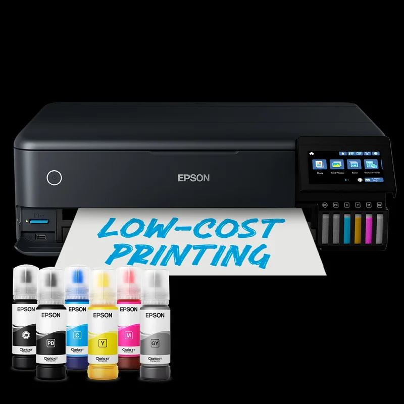 The Epson EcoTank ET-8550 with its six refillable ink bottles