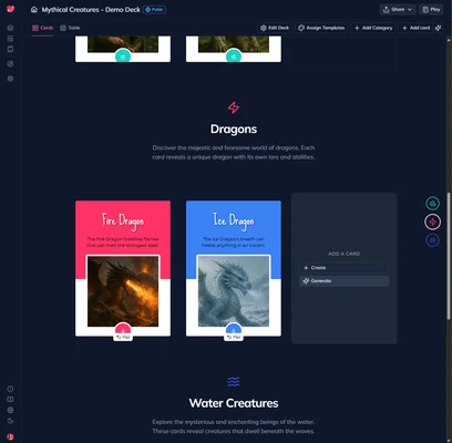 Screenshot of Deck Builder Interface Refactoring - Click to Edit