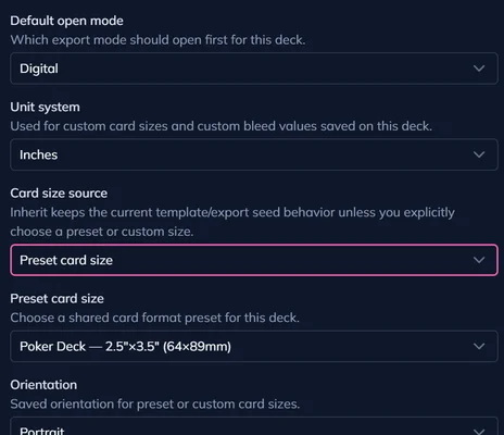 Screenshot of Save Export Settings on Each Deck