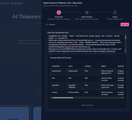 Screenshot of Import into an existing deck + can handle more fields