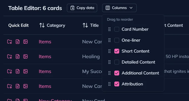 Screenshot of Table Editor Gets a Major Upgrade