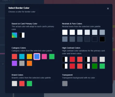 Screenshot of Revamped Template Builder Color Picker